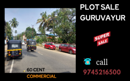 60 cent Commercial  Plot For sale  near Guruvayur Temple,Thrissur 