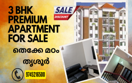 3 BHK 1340 SQF Premium Apartment For Sale at Omega Paradise,Thrissur