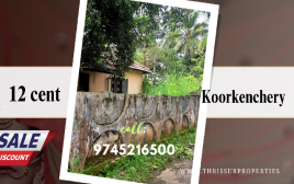 12 cent plot for sale at Valyalukkal, Koorkenchery , Thrissur  
