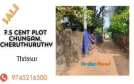 7.5 cent Plot  For Sale Chungam,Cheruthuruthy, Shornoor ,Thrissur