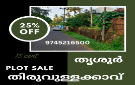 13 Cent plot For Sale near  Thiruvullakav